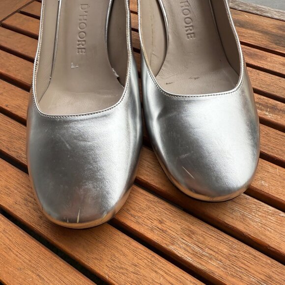 Sofie DHoore Womens Silver Block Heel Pumps Size 36/5.5 US - Picture 4 of 12